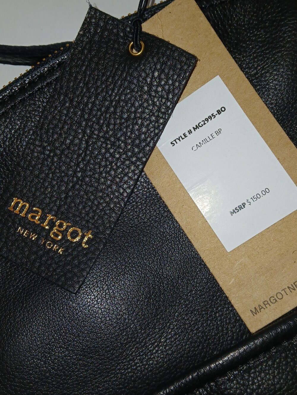 margot Genuine Leather Camille Backpack, Black, Small - Picture 13 of 13